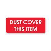 Autoclavable Central Service Labels "Dust Cover This Item" • Red • 2.25"W x 0.88"H ,420 / pk - Axiom Medical Supplies