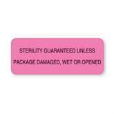 Autoclavable Central Service Labels "Sterility Guaranteed" • Pink • 2.25"W x 0.88"H ,420 / pk - Axiom Medical Supplies