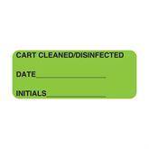 Central Service Labels "Cart Cleaned/Disinfected" • FL Green • 2.25"W x 0.88"H ,420 / pk - Axiom Medical Supplies