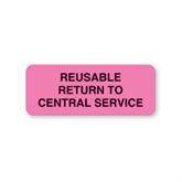 Central Service Labels "Reusable Return To Central Service" • FL Pink • 2.25"W x 0.88"H ,420 / pk - Axiom Medical Supplies