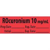 Muscle Relaxant Medication Pre-Cut Labels ROCuronium__10mg/mL ,500 / roll - Axiom Medical Supplies