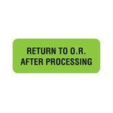 Central Service Labels "Return To O.R." • FL Green • 2.25"W x 0.88"H ,420 / pk - Axiom Medical Supplies