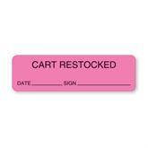 Central Service Labels "Cart Restocked" • FL Pink • 3"W x 0.88"H ,320 / pk - Axiom Medical Supplies