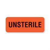 Central Service Labels "Unsterile" • FL Red • 2.25"W x 0.88"H ,420 / pk - Axiom Medical Supplies