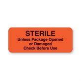 Central Service Labels "Sterile Unless Package Opened" • FL Red • 2.25"W x 0.88"H ,420 / pk - Axiom Medical Supplies