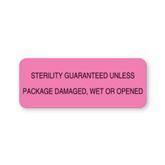 Central Service Labels "Sterility Guaranteed" • FL Pink • 2.25"W x 0.88"H ,420 / pk - Axiom Medical Supplies