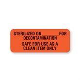 Central Service Labels "Sterilized On" • FL Red • 2.25"W x 0.88"H ,420 / pk - Axiom Medical Supplies