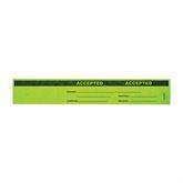 Status Identification Bands "Accepted" • FL Green • 12"W x 2"H ,100 per Paxk - Axiom Medical Supplies