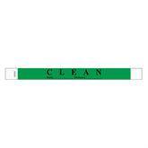 Status Identification Bands "Clean" • Tag • Green • 12"W x 1"H ,100 per Paxk - Axiom Medical Supplies
