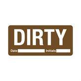 Dirty Label "Dirty" • Brown • 4"W x 1.88"H ,240 / pk - Axiom Medical Supplies