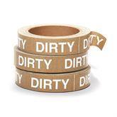Dirty Label "Dirty" • Brown • 0.94"H x 100'L ,1 Each - Axiom Medical Supplies