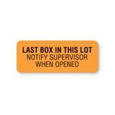 Lot Signal Labels "Last Box In This Lot" • Fluorescent Orange • 2.25"W x 0.88"H ,420 / pk - Axiom Medical Supplies
