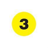 Lot Signal Labels "3" • Yellow • 1"Dia ,500 Per Pack - Axiom Medical Supplies