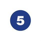 Lot Signal Labels "5" • Dark Blue • 1"Dia ,500 Per Pack - Axiom Medical Supplies