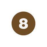 Lot Signal Labels "8" • Brown • 1"Dia ,500 Per Pack - Axiom Medical Supplies