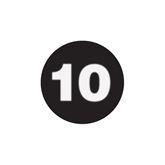Lot Signal Labels "10" • Black • 1"Dia ,500 Per Pack - Axiom Medical Supplies