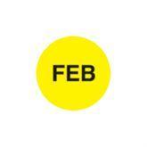 Lot Signal Labels "FEB" • Yellow • 1"Dia ,500 Per Pack - Axiom Medical Supplies