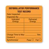 Defibrillator Performance Test Calibration Labels "Defibrillator Performance Test" • FL Orange • 1.5"W x 1.5"H ,500 Per Pack - Axiom Medical Supplies