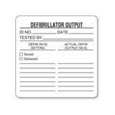Defibrillator Performance Test Calibration Labels "Defibrillator Output" • White • 2.5"W x 2.5"H ,380 / pk - Axiom Medical Supplies