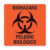 Biohazard Warning Labels Bilingual Biohazard • FL Red • 3"W x 3"H ,50 / pk - Axiom Medical Supplies