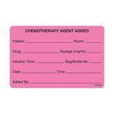 Chemotherapy Labels "Chemotherapy Agent Added" • FL Pink • 4"W x 2.63"H ,240 / pk - Axiom Medical Supplies