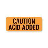 Caution Labels "Caution Acid Added" • FL Orange • 2.25"W x 0.88"H ,420 / pk - Axiom Medical Supplies