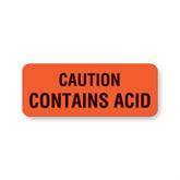 Caution Labels "Caution Contains Acid" • FL Red • 2.25"W x 0.88"H ,420 / pk - Axiom Medical Supplies