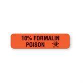 Caution Labels "10% Formalin Poison" • FL Red • 1.25"W x 0.31"H ,760 / pk - Axiom Medical Supplies