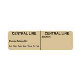 Line Identification Labels "Central Line" • Tan • 3"W x 0.88"H ,320 / pk - Axiom Medical Supplies
