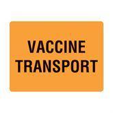 Vaccine Transport Label "Vaccine Transport" • FL Orange • 4"W x 3"H ,500 Per Pack - Axiom Medical Supplies