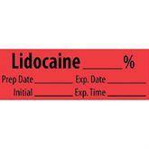 Local Anesthetic Medication Pre-Cut Labels LIDOCAINE__% (traditional red label) ,500 / roll - Axiom Medical Supplies