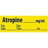 Anticholinergic Agent Medication Pre-Cut Labels ATROPINE__% (traditional yellow label) ,500 / roll - Axiom Medical Supplies