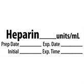 Miscellaneous Medication Pre-Cut Labels HEPARIN__units/mL ,500 / roll - Axiom Medical Supplies