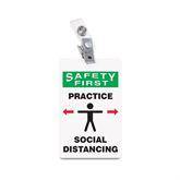 ID Badges Safety First, Social Distancing ,1 Each - Axiom Medical Supplies