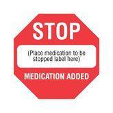 Medication Added Labels STOP Medication Already Added • 1.5"W x 1.5"H ,300 / roll - Axiom Medical Supplies
