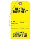 Equipment Tags "Rental Equipment" Tag • Yellow ,50 / pk - Axiom Medical Supplies