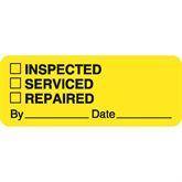 Equipment Service and Inspection Labels "Inspected/Serviced/Repaired" Label • Fluorescent Yellow • 2.25"W x 0.875"H ,420 / roll - Axiom Medical Supplies