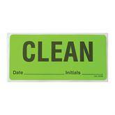 Clean Label "Clean" Label • Fluorescent Green • 4"W x 1.875"H ,240 / roll - Axiom Medical Supplies