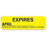 Sterilized and Sterilized Expiration Labels April • Yellow ,320 / roll - Axiom Medical Supplies