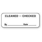 Disinfection Labels Cleaned - Checked By Labels • 2"W x 0.75"H ,470 / roll - Axiom Medical Supplies