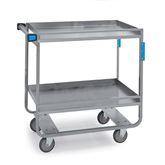 Heavy Duty Stainless Steel Carts with Guard Rails 2 Shelves with Guard Rails • 17" Shelf Clearance • 19.375"W x 32.625"L x 34.5"H ,1 Each - Axiom Medical Supplies