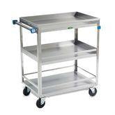 Medium Duty Stainless Steel Carts with Guard Rails 3 Shelves with Guard Rails • 19"W x 31"L x 33.75"H ,1 Each - Axiom Medical Supplies