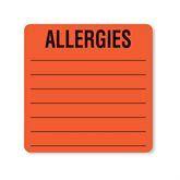 Patient Chart Labels Allergies • 2.5"W x 2.5"H • Fluorescent Red ,380 / roll - Axiom Medical Supplies