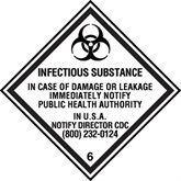 Transport Labels Class 6 • 6.2 Infectious Substance ,250 / pk - Axiom Medical Supplies