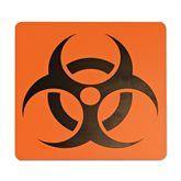 Black on Orange Biohazard Symbol Plaque Biohazard Symbol ,1 Each - Axiom Medical Supplies