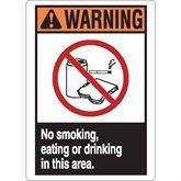 "Warning: No smoking, eating or drinking in this area" Sign "Warning: No smoking, eating or drinking in this area" ,1 Each - Axiom Medical Supplies