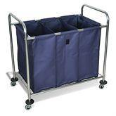 Three Compartment Large Laundry Cart Three Compartment • Navy ,1 Each - Axiom Medical Supplies