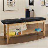 Wooden Full Shelf Exam Table w/ Adjustable Backrest Wooden Full Shelf Treatment Exam Table with Adjustable Backrest • 72"L x 30"W x 31"H ,1 Each - Axiom Medical Supplies