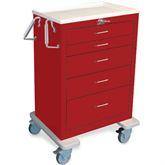 5-Drawer Heavy-Duty Steel Emergency Cart 5-Drawer Cart • 42"H ,1 Each - Axiom Medical Supplies