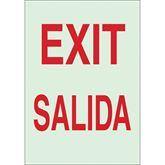 Exit Salida Bilingual Sign Sign, Exit, Salida, 10"x7" ,1 Each - Axiom Medical Supplies